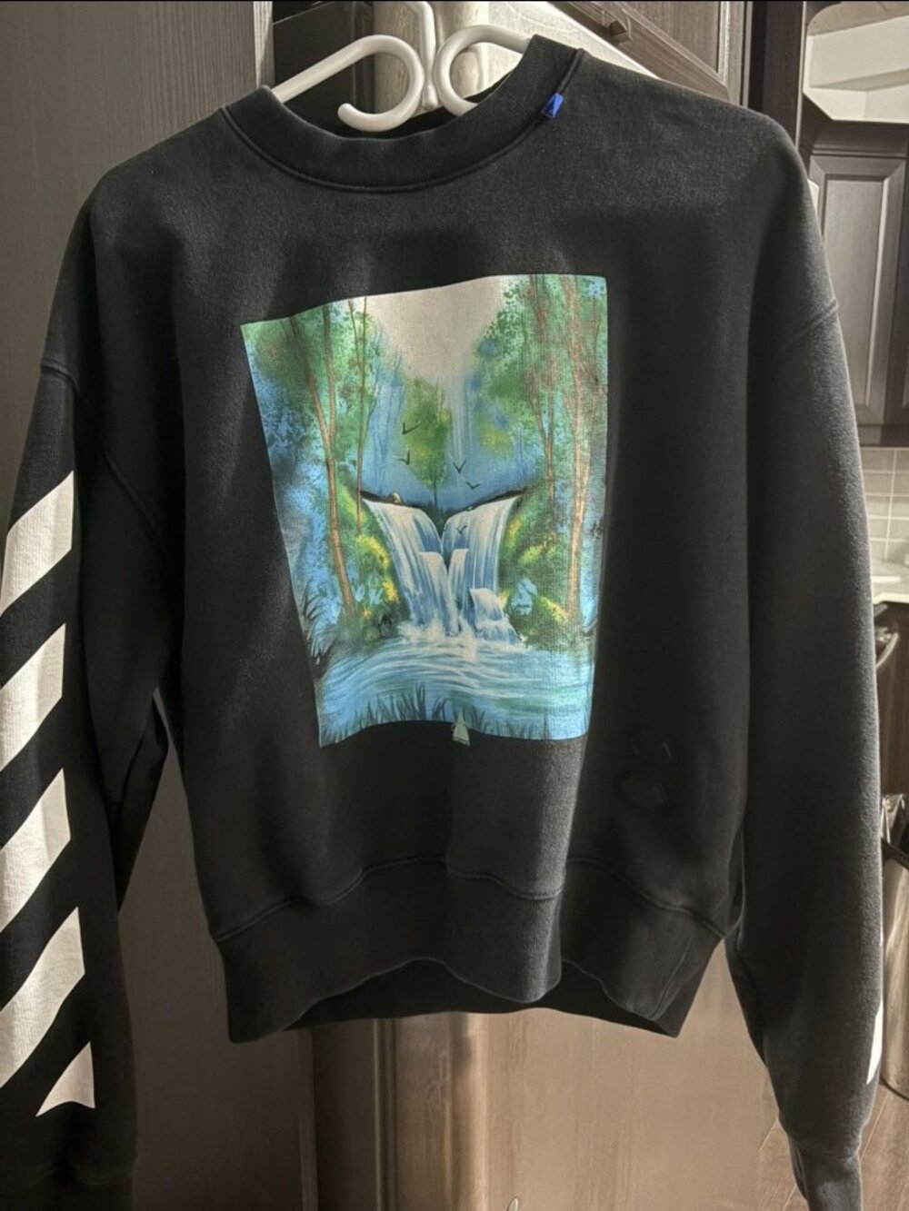 Off-White Waterfall Oil Painting Crewneck hoodie